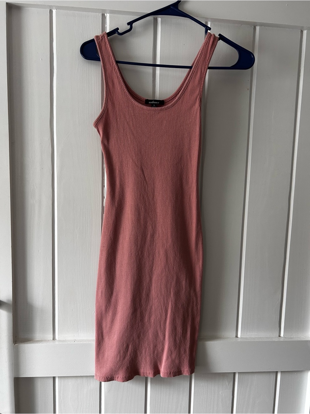 Ambiance | Ribbed Midi Bodycon Dress - Dusty Rose